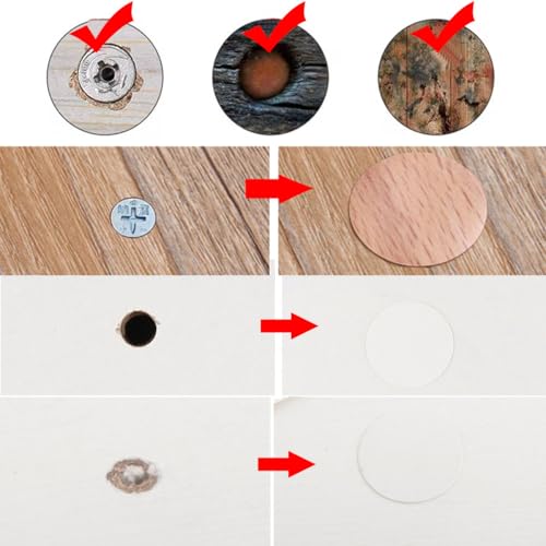 ZAAWUUT Adhesive Screw Hole Cover Stickers PVC Cover Caps for Wood Furniture Cabinet Shelf Wardrobe Desk,3 Sheets in 3 Sizes- 0.6",0.8",1.2",White - Image 4