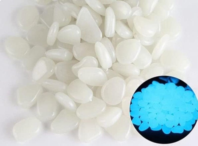 Party Zealot Inc 2lb 400PCS Glow in The Dark Pebbles Stones for Indoor and Outdoor Walkways Garden Driveway Large Bag Powered by Light and Solar (White) - Image 1