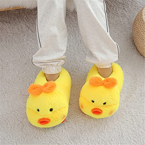 YILANLAN Women's Cute Pig Cartoon Animal Warm Winter Home Furry Slippers (5.5/11, Yellow, numeric 5 point 5) - Image 3