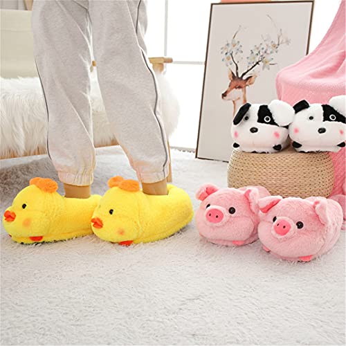 YILANLAN Women's Cute Pig Cartoon Animal Warm Winter Home Furry Slippers (5.5/11, Yellow, numeric 5 point 5) - Image 5