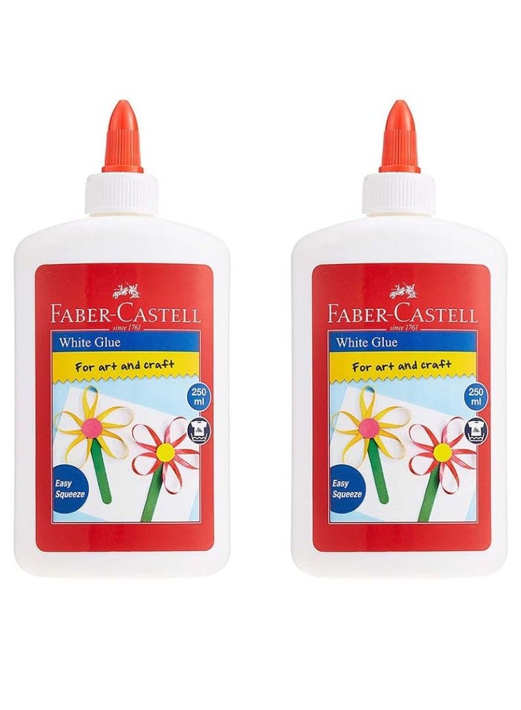 FABER-CASTELL 2-Piece White Glue For Art And Craft 250ml Bottle - Image 1