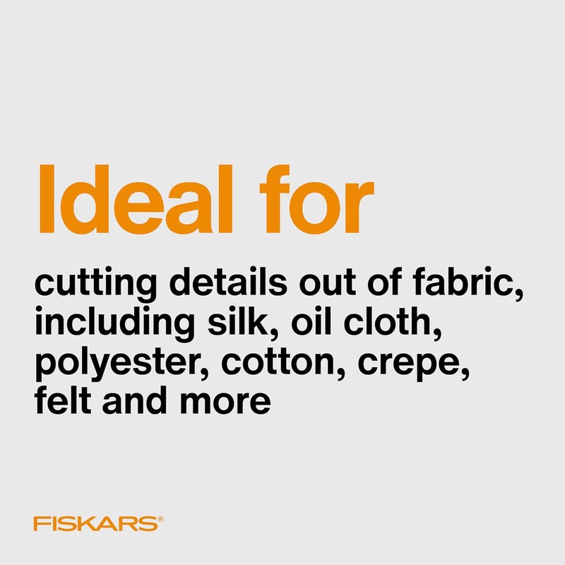 Fiskars مقص فيسكارس ميكروتيب بمساعدة الربيع لقص دقيق بشفرات من الفولاذ المقاوم للصدأ ومقبض مريح لقص التفاصيل في أدوات الخياطة والفنون والحرف - Image 4