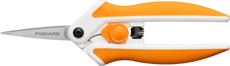 Fiskars مقص فيسكارس ميكروتيب بمساعدة الربيع لقص دقيق بشفرات من الفولاذ المقاوم للصدأ ومقبض مريح لقص التفاصيل في أدوات الخياطة والفنون والحرف - Image 1