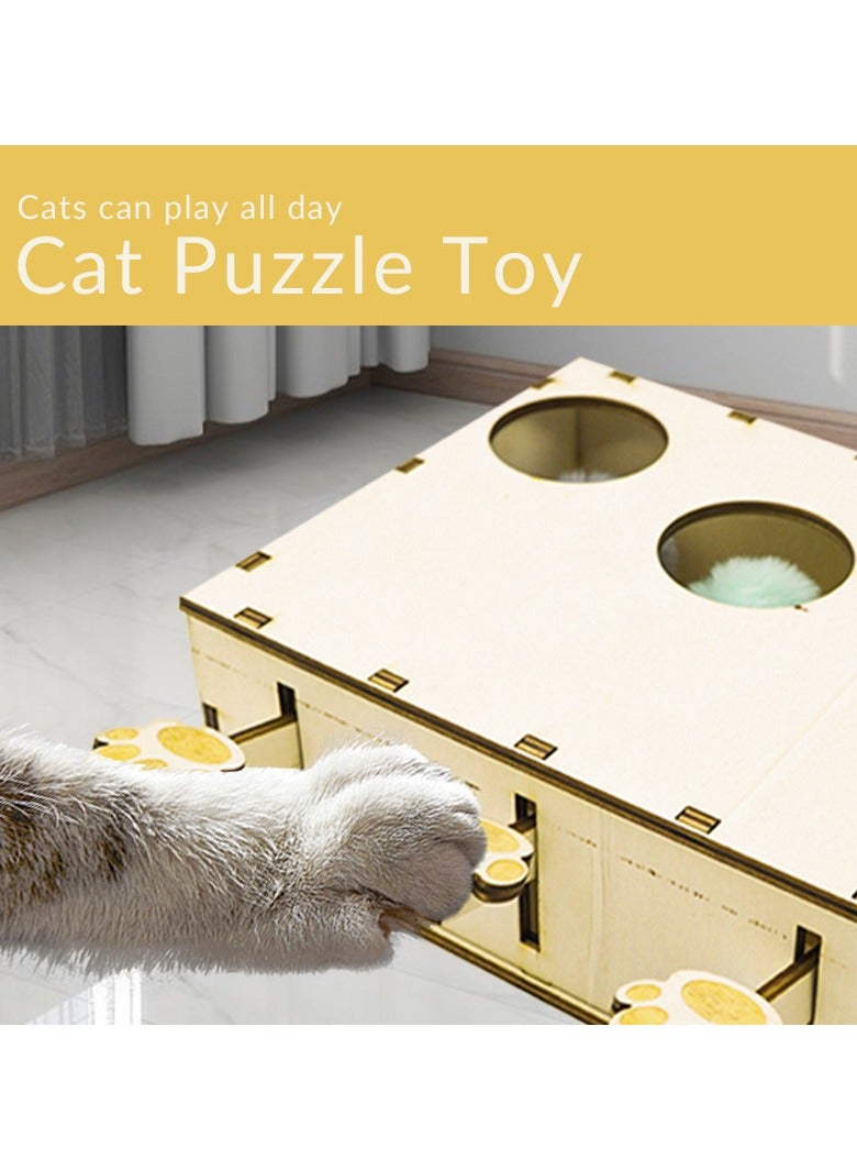 general Confusing Cat Interactive Toy Creative Wooden Craft for Pets Cat Entertainment and Play Tool Home Decor Ornament Parent-Child Interactive Toy - Image 3