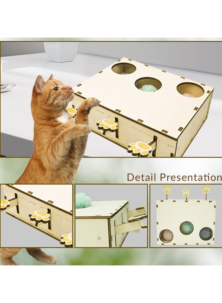 general Confusing Cat Interactive Toy Creative Wooden Craft for Pets Cat Entertainment and Play Tool Home Decor Ornament Parent-Child Interactive Toy - Image 4