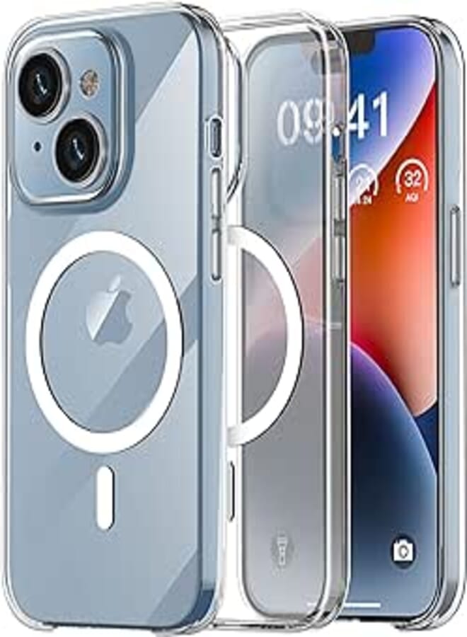 AICase Crystal Clear iPhone 14 Magnetic Case Compatible with MagSafe[Not Yellowing] Transparent Slim Shockproof Protective Phone Case 6.1 inch 2022