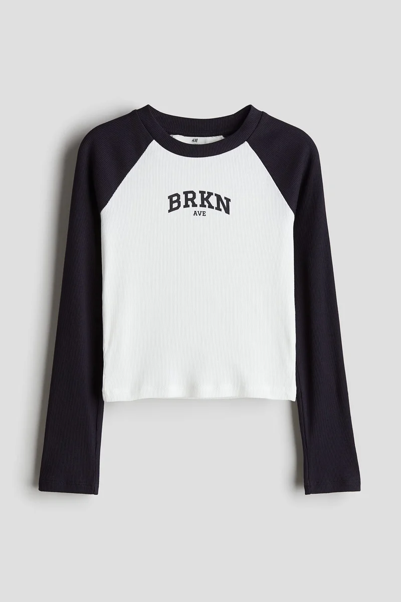 اتش اند ام بلوزة من القطن المطاطي