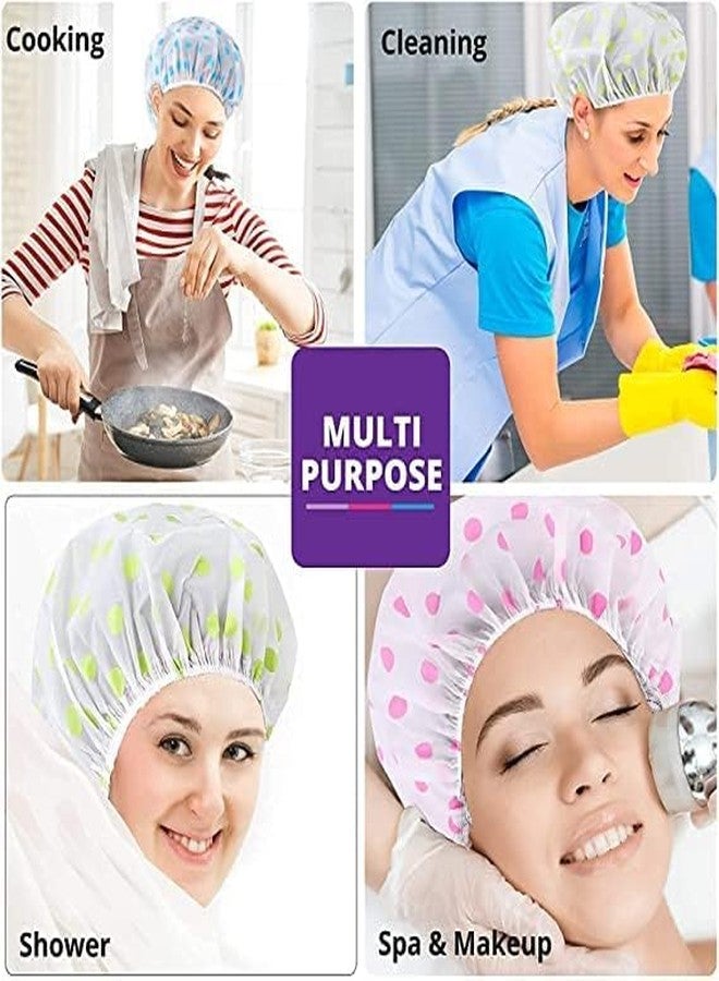 XANTHIC Shower Cap Set of 3,Reusable Waterproof Elastic Eva material, Free-Size Bathroom Shower Caps - For Homes, Spas, Salons, Hair Treatment, Beauty Parlors (Multicolored and Multi-design) - Image 5