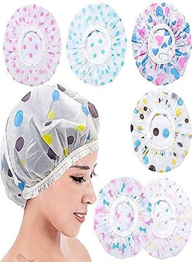 XANTHIC Shower Cap Set of 3,Reusable Waterproof Elastic Eva material, Free-Size Bathroom Shower Caps - For Homes, Spas, Salons, Hair Treatment, Beauty Parlors (Multicolored and Multi-design) - Image 4