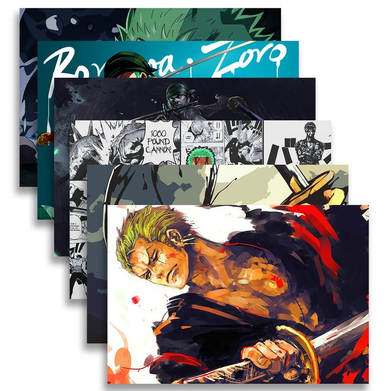 SoulAbiti SoulAbiti presents One piece posters Roronoa Zoro 19X13 inches Pack of 6 posters Roronoa Zoro demon asura One piece anime posters
