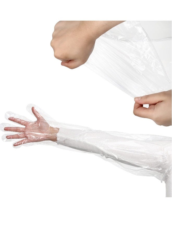 Disposable Field Dressing Gloves, 50 Pcs Veterinary Dressing Gutting Long Arm Gloves for Field Dressing Gutting Deer Gardening Painting Full Arm  - Image 1
