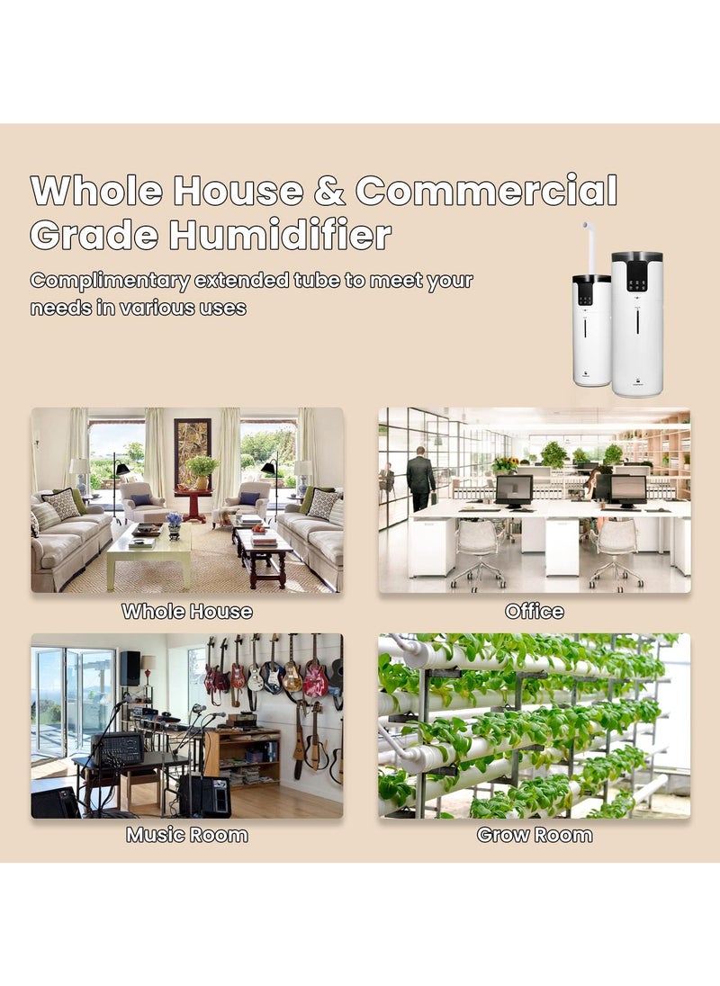 MissTiara - 16L Silent Large Cool Mist Humidifier Whole House 150m² Cool Mist Top Fill Floor Humidifier with Essential Oil Tray Extension Tube 4 Mist Modes Remote Control Suitable for Home Baby Room Office - Image 1