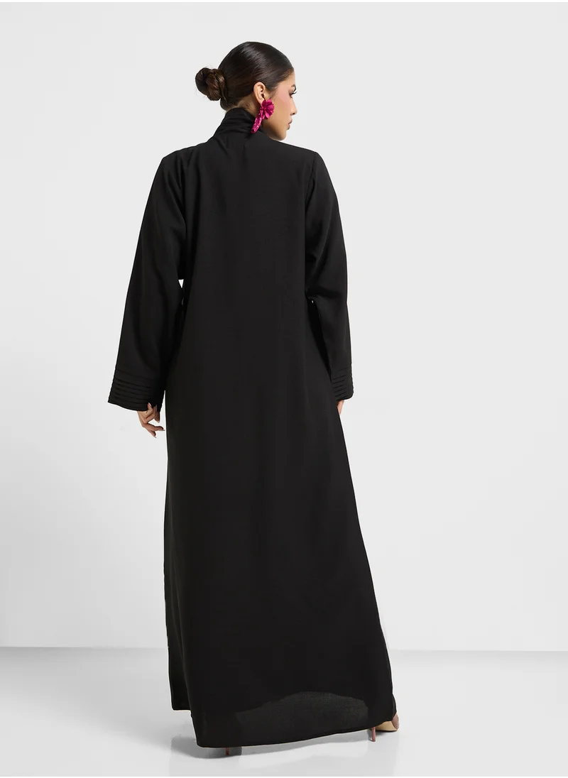 hayas closet V-Neck Pleated Abaya