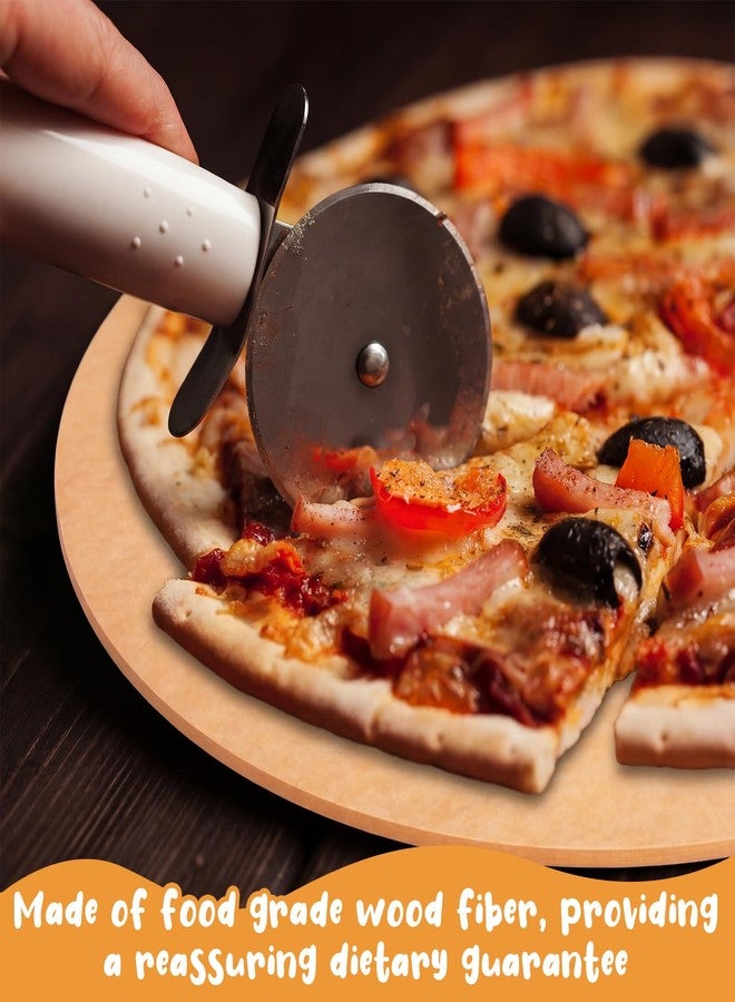 Lounsweer 22" × 18" Round Pizza Board with Handle, Wood Fiber Pizza Peel, Non-slip Cutting & Serving Board, Heavy Duty Wooden Serving Tray for Baking, Charcuterie & Kitchen Use - Image 4