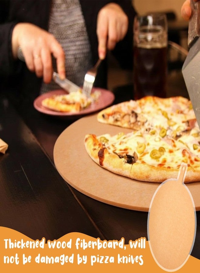 Lounsweer 22" × 18" Round Pizza Board with Handle, Wood Fiber Pizza Peel, Non-slip Cutting & Serving Board, Heavy Duty Wooden Serving Tray for Baking, Charcuterie & Kitchen Use - Image 5