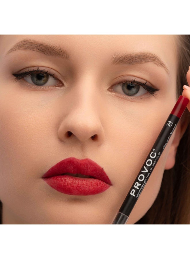 PROVOC SEMI-PERMANENT Gel Lip Liner Filler WP 24 Heat Of The Moment - Image 4