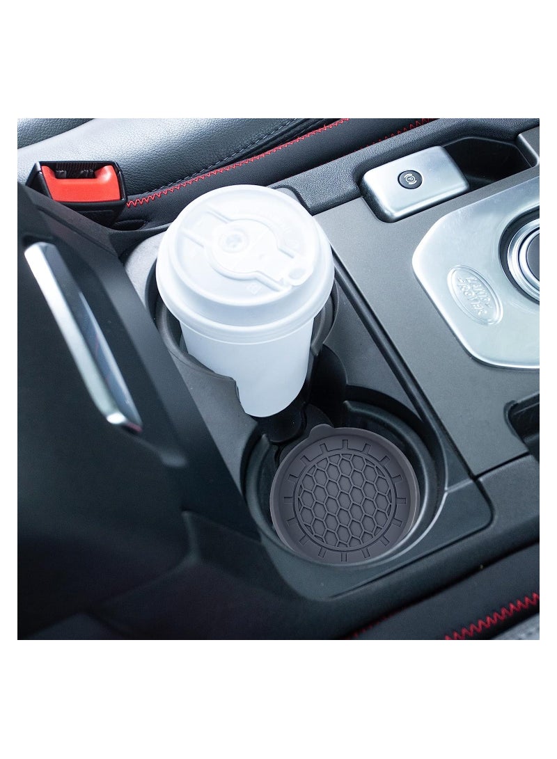 KASTWAVE Cup Holder Coasters for Car, 3.1" Silicone Insulation Drink Mat, Waterproof Non-Slip Sift-Proof Spill Universal Car Cup Holder Insert, Car Interior Accessories, 2Pcs (Gray)  - Image 5