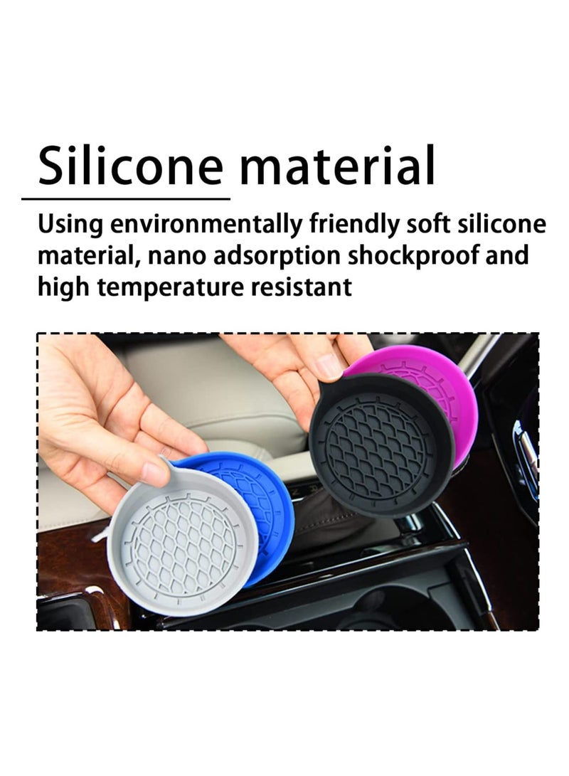 KASTWAVE Cup Holder Coasters for Car, 3.1" Silicone Insulation Drink Mat, Waterproof Non-Slip Sift-Proof Spill Universal Car Cup Holder Insert, Car Interior Accessories, 2Pcs (Gray)  - Image 3