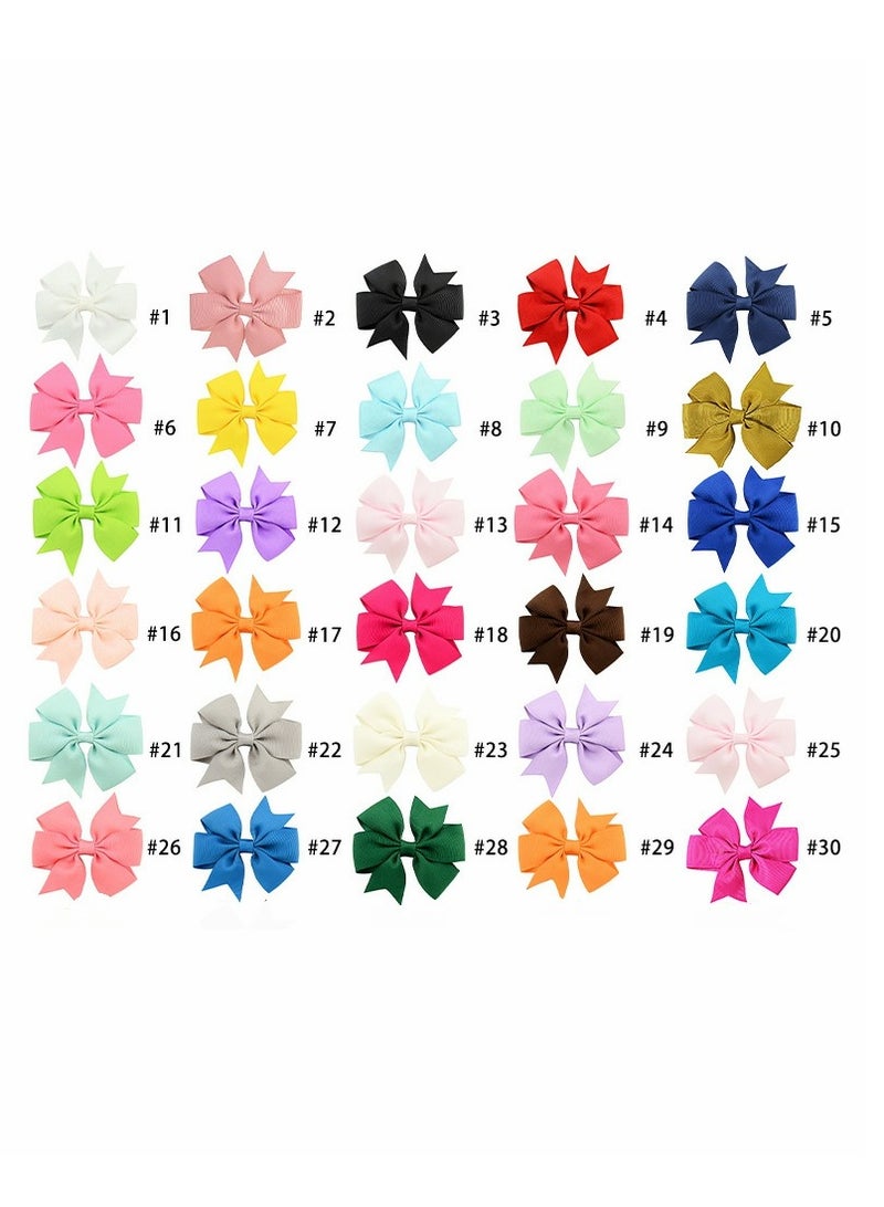 30 pieces of girl bow hairpins of different colors, rich in colors, meet the needs of different styles and occasions, suitable for a variety of hairstyles, is an indispensable accessory for girls. - Image 2