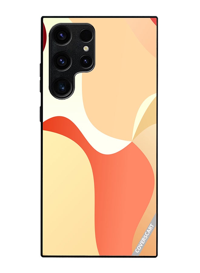 Protective Case Cover For Samsung Galaxy S25 Ultra Light Orange Abstract Cambered Design Multicolour