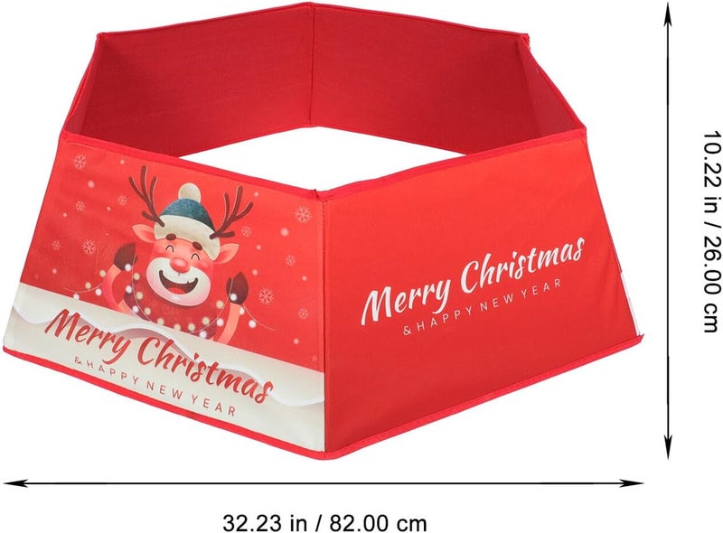 Plush Xmas Tree Skirt Christmas Tree Collar Ring Holiday Home Decoration and Dining Table - Image 2