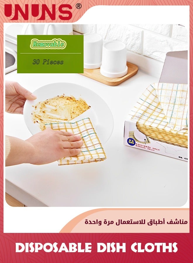 UNUNS Cleaning Towels,A Box of 30 Pcs,Disposable Dish Cloths,Nonstick Fiber Reusable Handy Cleaning Wipes For Kitchen Cleaning Cloth Wiping Rags Placemats Absorbent Dry Quickly - Image 2
