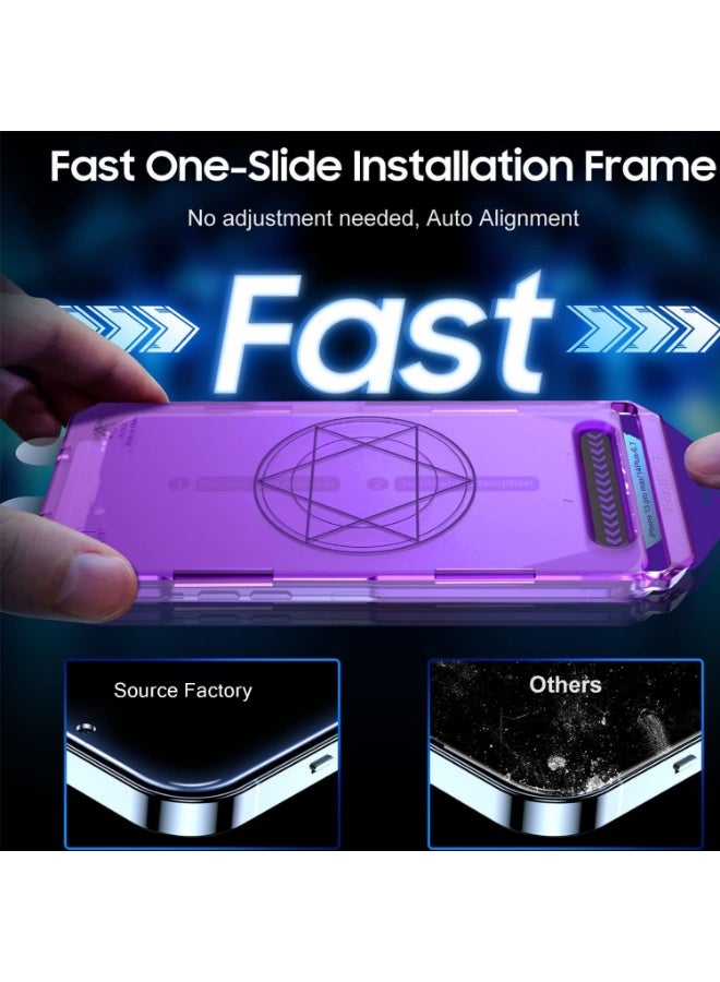 iPhone 16 Pro Max Screen Protector With Auto Alignment Kit HD Free Hand Easy Installation Frame Military-Grade Protection Scratch Resistant Anti-Fingerprint Bubble Free 9H Tempered Film Clear - Image 2