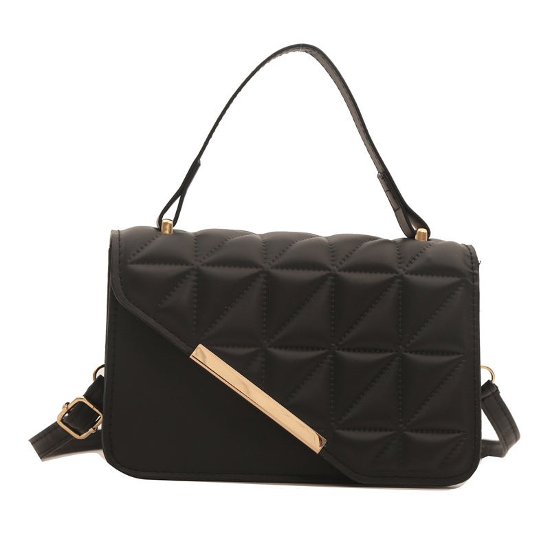 French Style Distinctive Trendy Indentation Bag Women'S New Fashionable Texted Simple Small Square Bag Fashionable Portable Crossbody Bag - Image 1