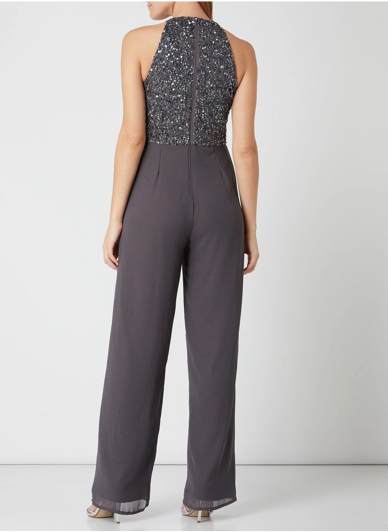 Lace and Beads - SEQUIN TOP JUMPSUIT - Image 1
