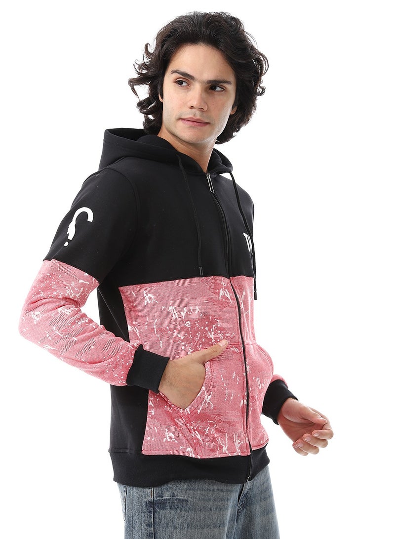 Caesar Mens Hoodie With Through Zipper And Army Design - Image 2