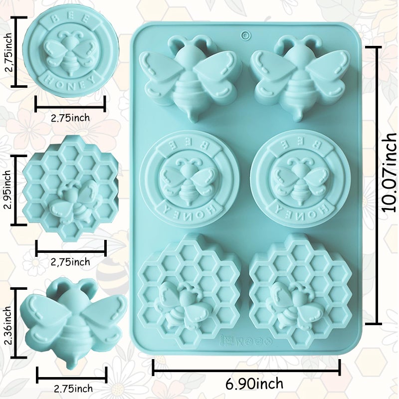 BZIDII 2Pcs Bee Silicone Molds Honeybee Silicone Mold for Making Homemade Soap, Lotion Bar, Jello, Bath Bomb, Beeswax, Candle - Image 2