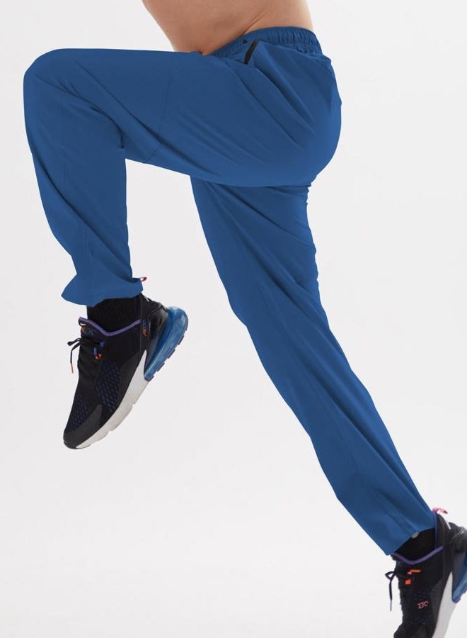 AIRIKE Mens Sweatpants with Pockets Quick Dry Water Resistant Polyester Lightweight Outdoor Athletic Workout Sports Pants Royal Blue - Image 2
