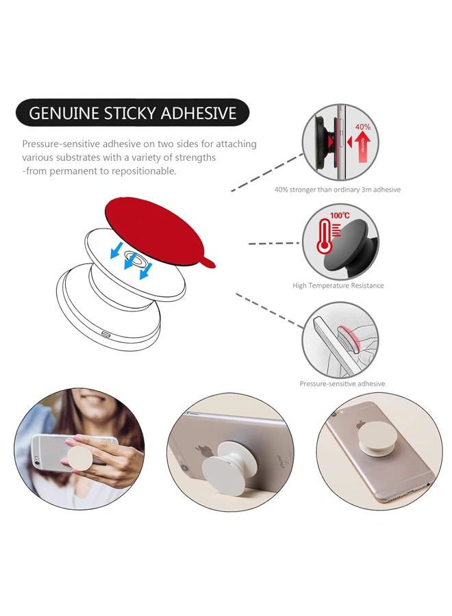 K TOMOTO [10 Pack 3M VHB Sticky Adhesive Pads for Socket Mount Base, Duble Side Heat Resistant Strong Sticker Replacement Tape for Phone Collapsible Grip & Stand Back, 1.3 Inches, Black - Image 5