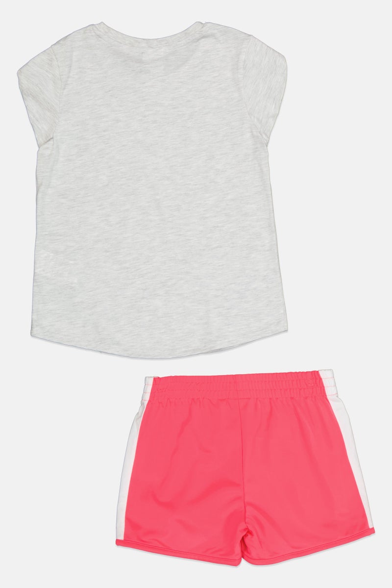 PUMA Kids Girl Brand Logo Short Sleeve T-Shirt And Short Set, Multicolor - Image 2