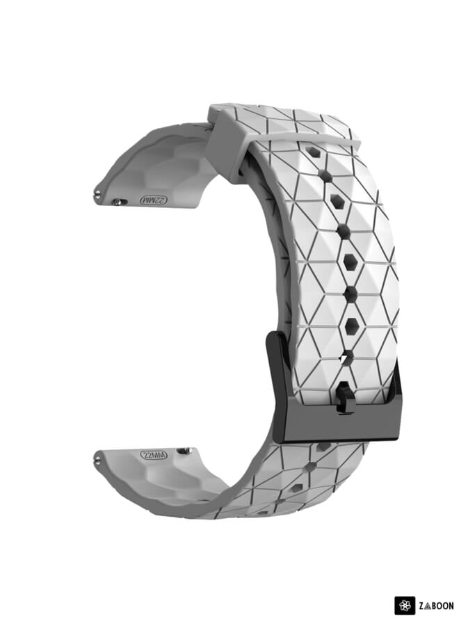 Zaboon Watch Band For Garmin Watch Band Forerunner 55 20mm Football Pattern Solid Color Silicone - Image 2