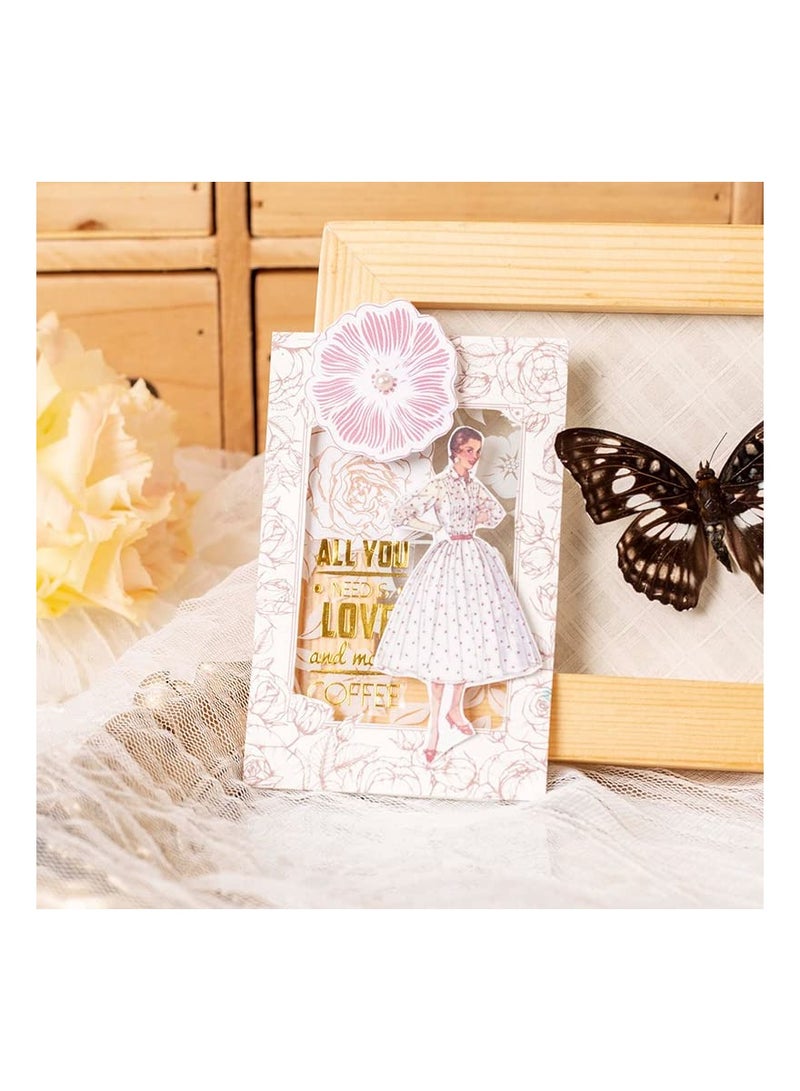 120PCS Vintage Scrapbooking Supplies Papers, Decorative Floral for Junk Journaling, Mini Thick Scrapbook Paper, DIY Art Crafts Album, Aesthetic Paper Decorative Sheet of Paper, Scrap Book Material - Image 2