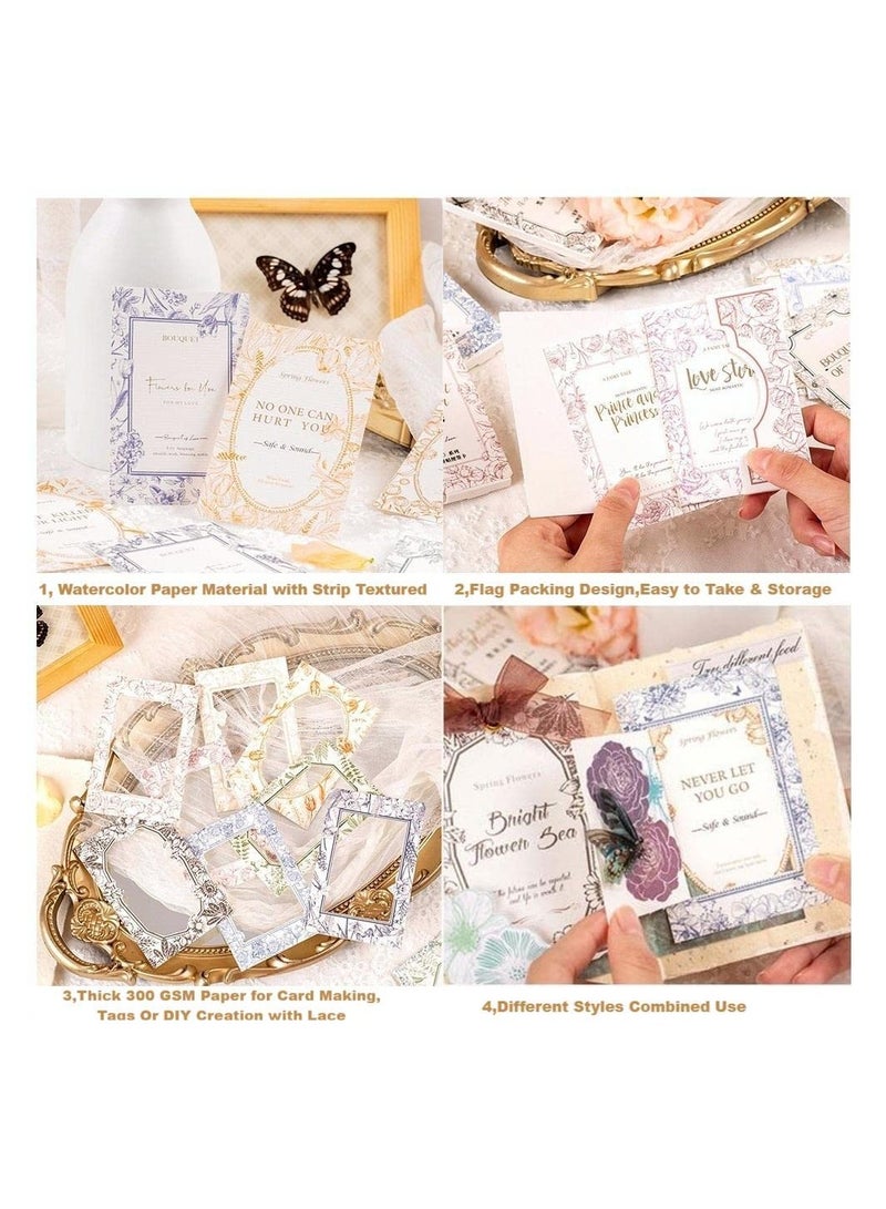 120PCS Vintage Scrapbooking Supplies Papers, Decorative Floral for Junk Journaling, Mini Thick Scrapbook Paper, DIY Art Crafts Album, Aesthetic Paper Decorative Sheet of Paper, Scrap Book Material - Image 3