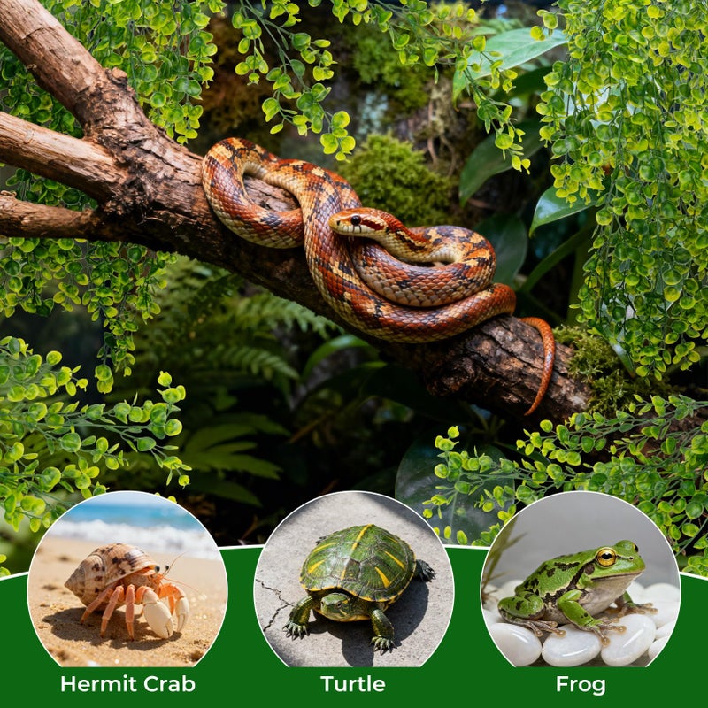 RAINFLOW 3PCS Fake Hanging Plants Reptile Habitat Vines â€“ Artificial Terrarium Plants with Iron Stem, UV Resistant Faux Vines for Bearded Dragon Gecko Snake Turtle Tank Enclosure Decor Indoor Outdoor - Image 4