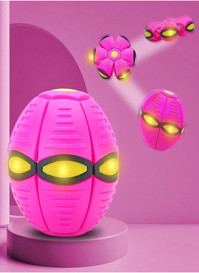 Generic Magic Ball, UFO Portable Flying Saucer Toy, Throwing Disc Catching Ball , Frisbee Decompression Flying Saucer Ball for Kids Outdoor Activity (Pink)  - Image 1
