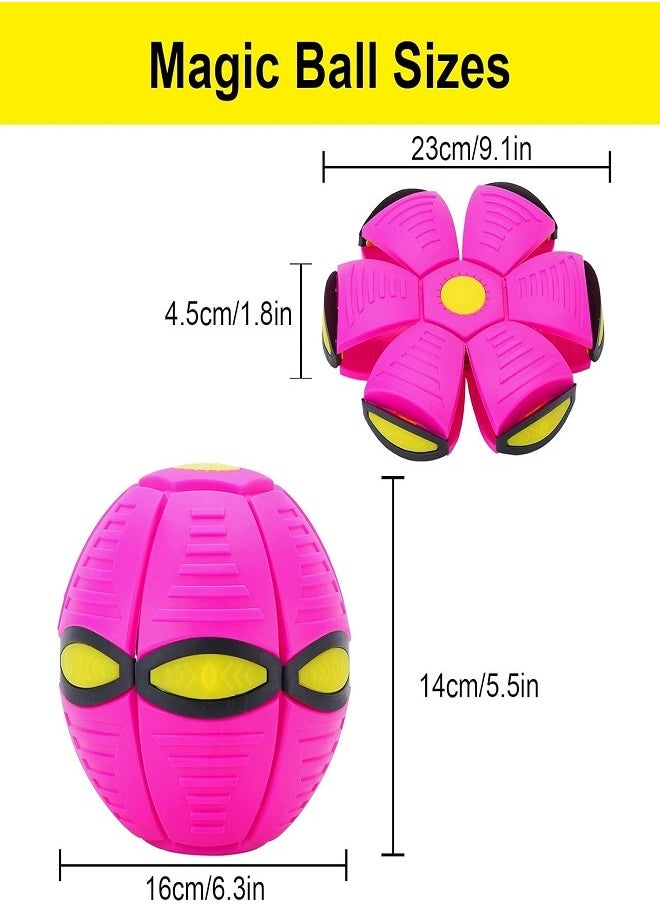 Generic Magic Ball, UFO Portable Flying Saucer Toy, Throwing Disc Catching Ball , Frisbee Decompression Flying Saucer Ball for Kids Outdoor Activity (Pink)  - Image 2