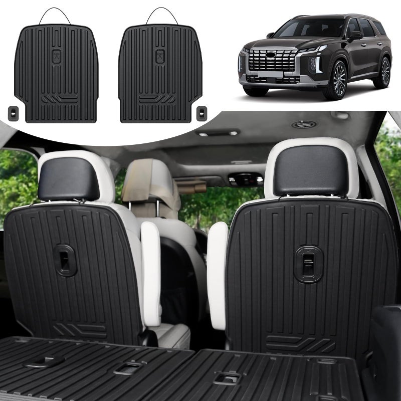 HOUCLEMIC Second Row Backrest Mats for 20202025 Hyundai Palisade All Weather TPE Seat Back Covers Kick Mats for 2024 2025 Hyundai Palisade Accessories7 Passenger Only