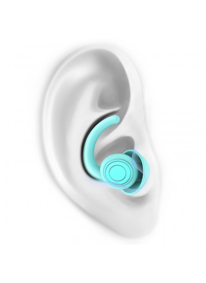 Ear Plugs Noise Cancelling Soft Silicone for Sleep, Sound Blocking, Reusable, Noise Reduction for Snoring,Sleeping,Work,Concerts,Studying and Travel(Blue) 2pair