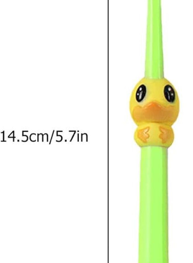 4 قطع مجموعة فرش أسنان بطوط كرتونية بشعيرات ناعمة للعناية بالفم للأطفال - Image 3