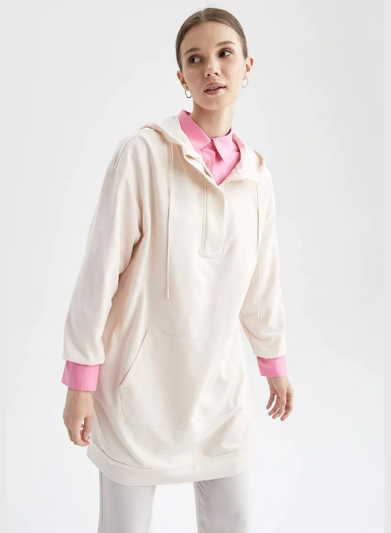 DeFacto Long Sleeve Hooded Tunic