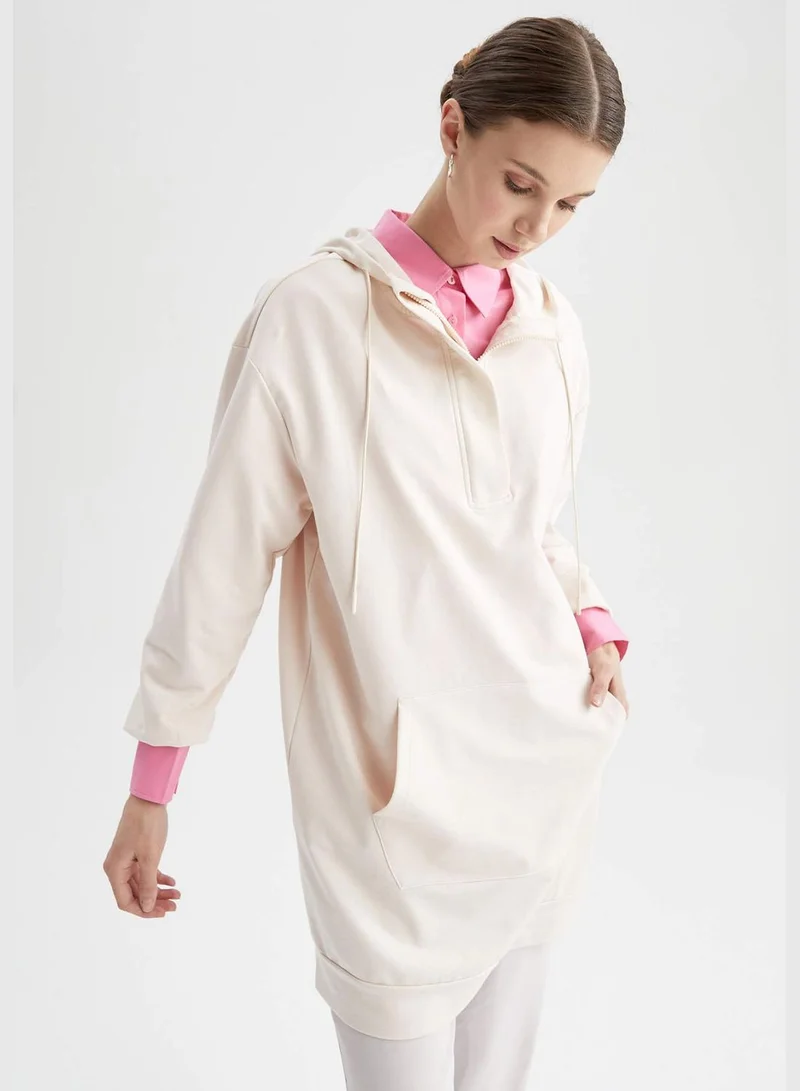 DeFacto Long Sleeve Hooded Tunic