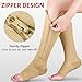 Ailaka 3 Pairs Compression Socks with Zipper 1520 mmHg Medical Knee High Compression Socks for Men Women Open Toe Socks for Varicose Veins Edema Recovery - Image 4