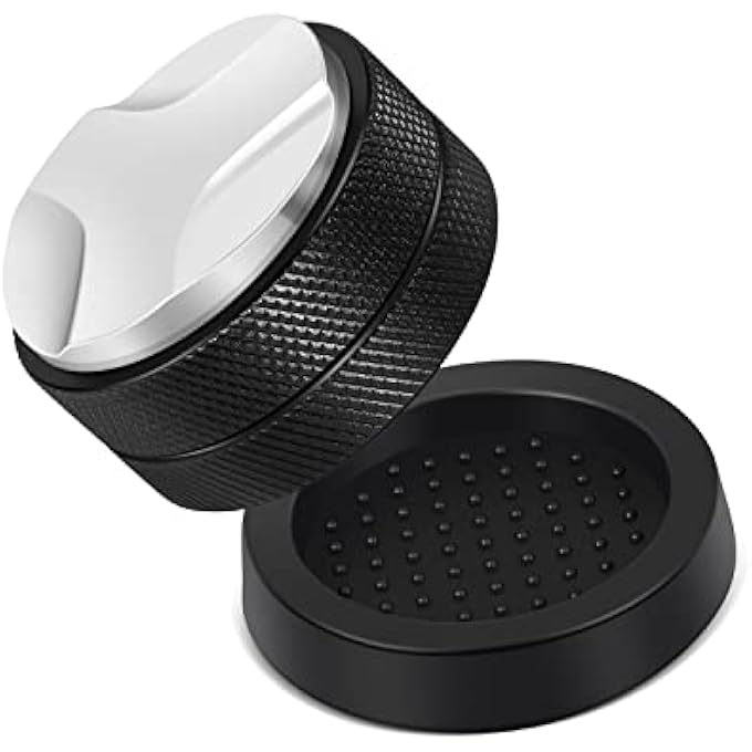 Flexzion Espresso Tamper 51Mm Diameter Stainless Steel Coffee Tamper Flat Base Grip Handle Professional Barista Espresso Hand Press Kitchen Accessories Wood Grip - Image 1