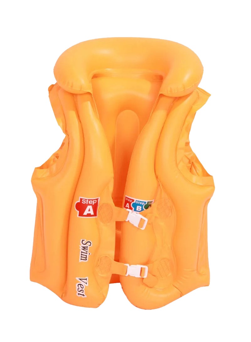 Inflatable Swimming Vest Made of Safe PVC for Children Ages 3-5, Kids Swimming Life Jacket in Three Colors - Image 3
