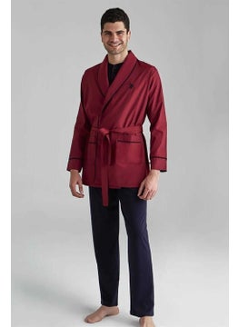 U.S. Polo Assn. Men's Burgundy 1 Long Sleeve Pajamas 1 Short Sleeve Shorts Set 1 Robe  - Image 2