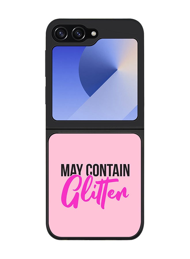 Stylizedd Rugged Black edge case for Samsung Galaxy Z Flip6, Slim fit Soft Case Flexible Anti Drop TPU Gel Thin Cover -  May contain Glitter - Image 1